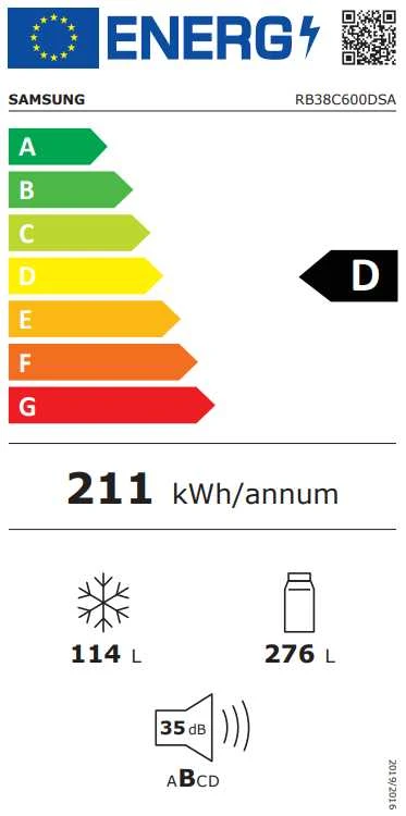 Šaldytuvas Samsung RB38C600DSA/EF