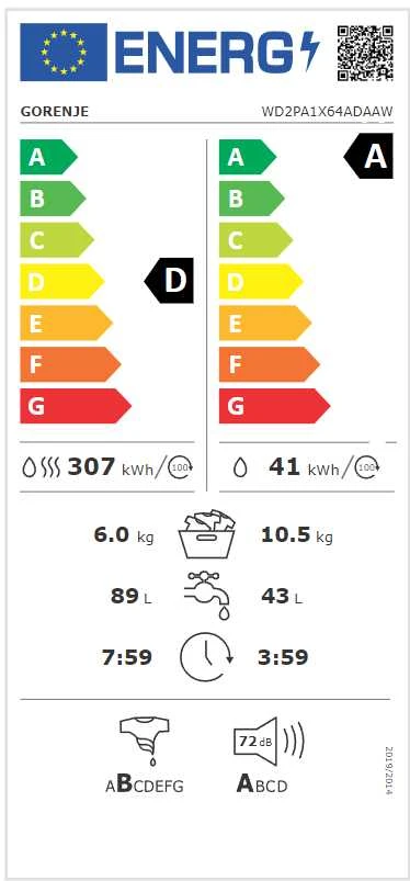 Skalbimo mašina Gorenje WD2PA1X64ADAAW