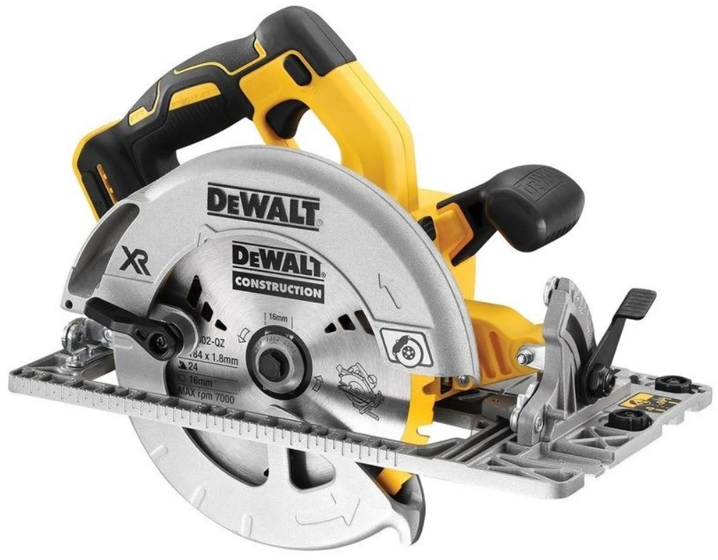 DeWalt DCS572N akumuliatorinis pjūklas, vaizdas iš šono