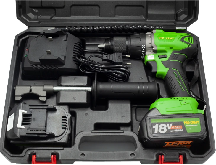 ProCraft PA18BL gręžtuvas su priedais lagamine