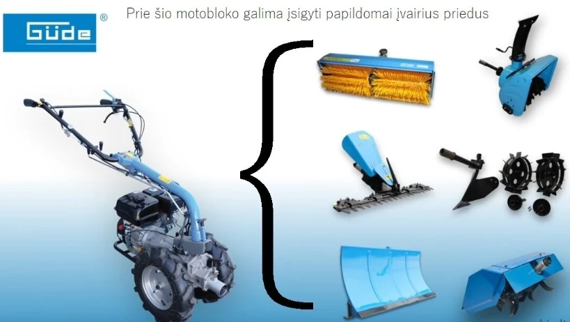 Benzininis motoblokas Gude GME 6.5 V 4.8 kW