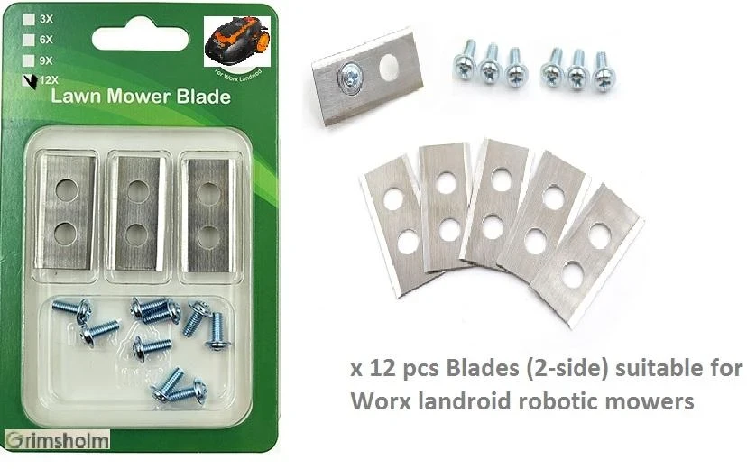 Grimsholm WORX Landroid roboto vejapjovės dvipusiai peiliukai (12vnt)