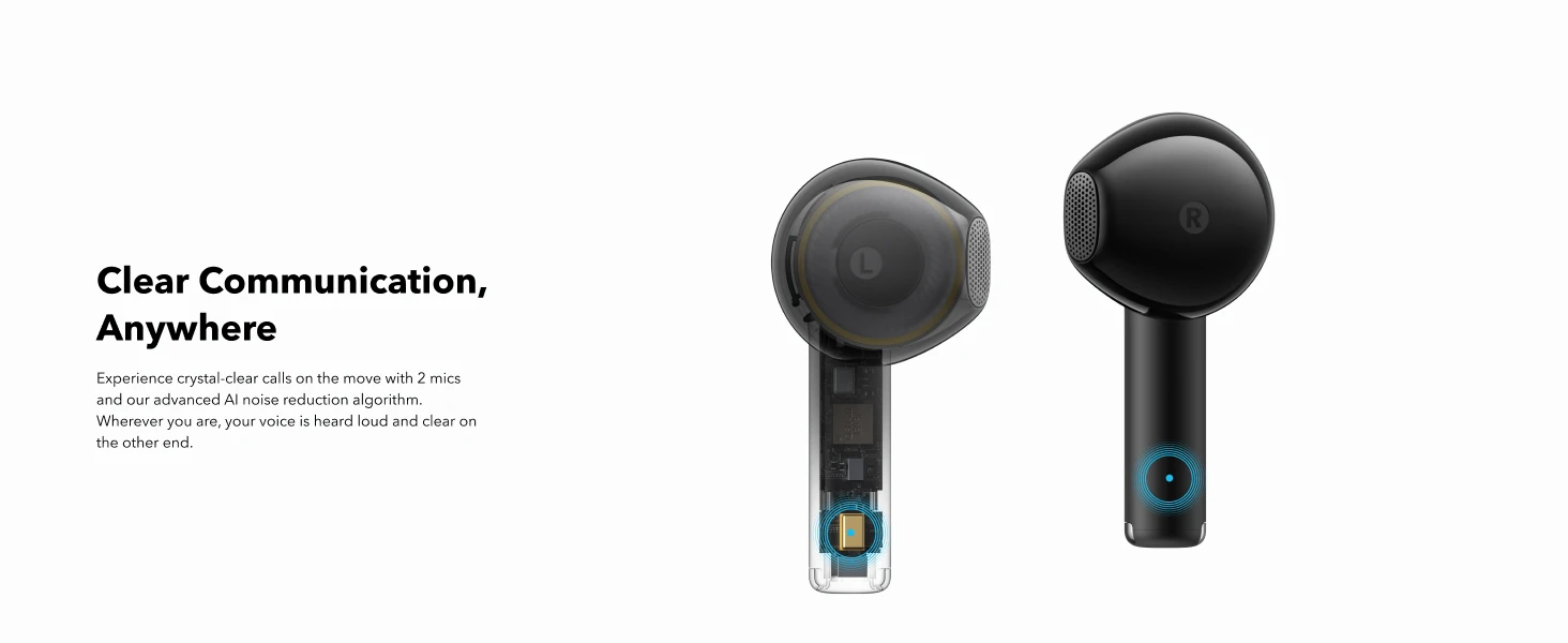 Belaidės ausinės Anker Soundcore K20i, Violetinės spalvos aprašymas - Prekės nuotrauka