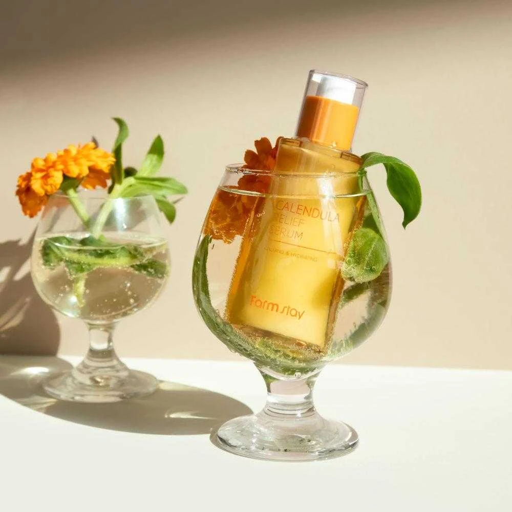 Farm stay FarmStay Calendula Relief Serum - raminamasis veido serumas su medetkų ekstraktu, 50 ml