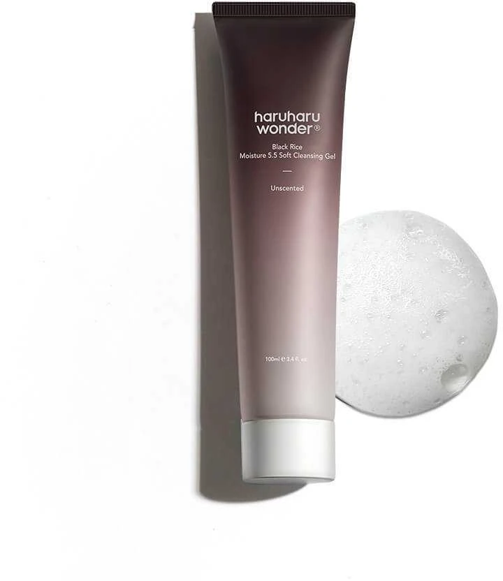 Haruharu Wonder Juodas Rice Moisture 5.5 Soft Cleansing Gel valomasis veido gelis su juodaisiais ryžiais, 100 ml