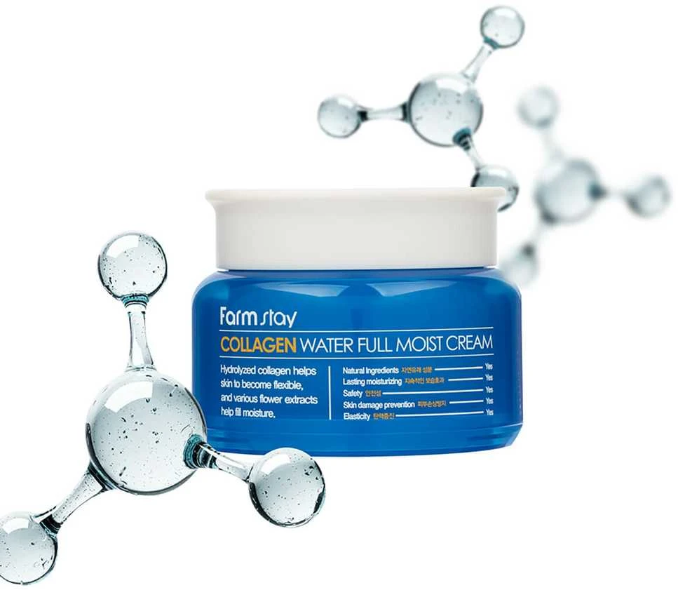 FarmStay Collagen Water Full Drėkinamasis veido kremas su kolagenu, 100 g