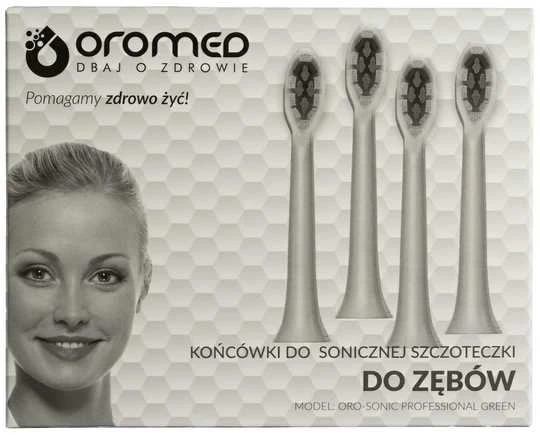 Oro-med Antgaliai do šepetėliai sonicznej Oromed ORO-SONIC PROFESSIONAL žalias 4 sztuki