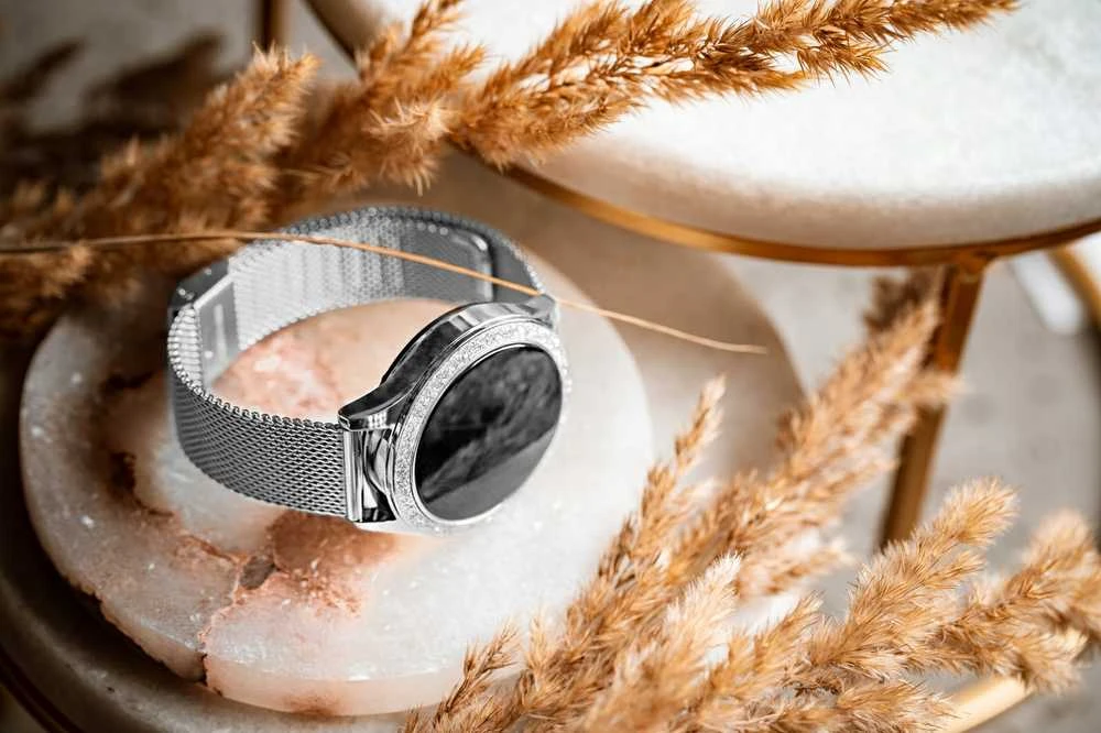 Išmanusis laikrodis Oro Smart Crystal, Sidabrinės spalvos su blizgiu apvadu