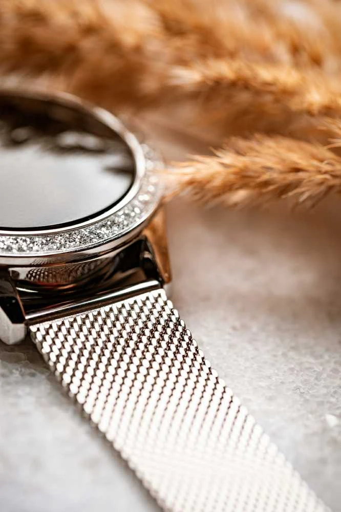 Išmanusis laikrodis Oro Smart Crystal, Sidabrinės spalvos su blizgiu apvadu