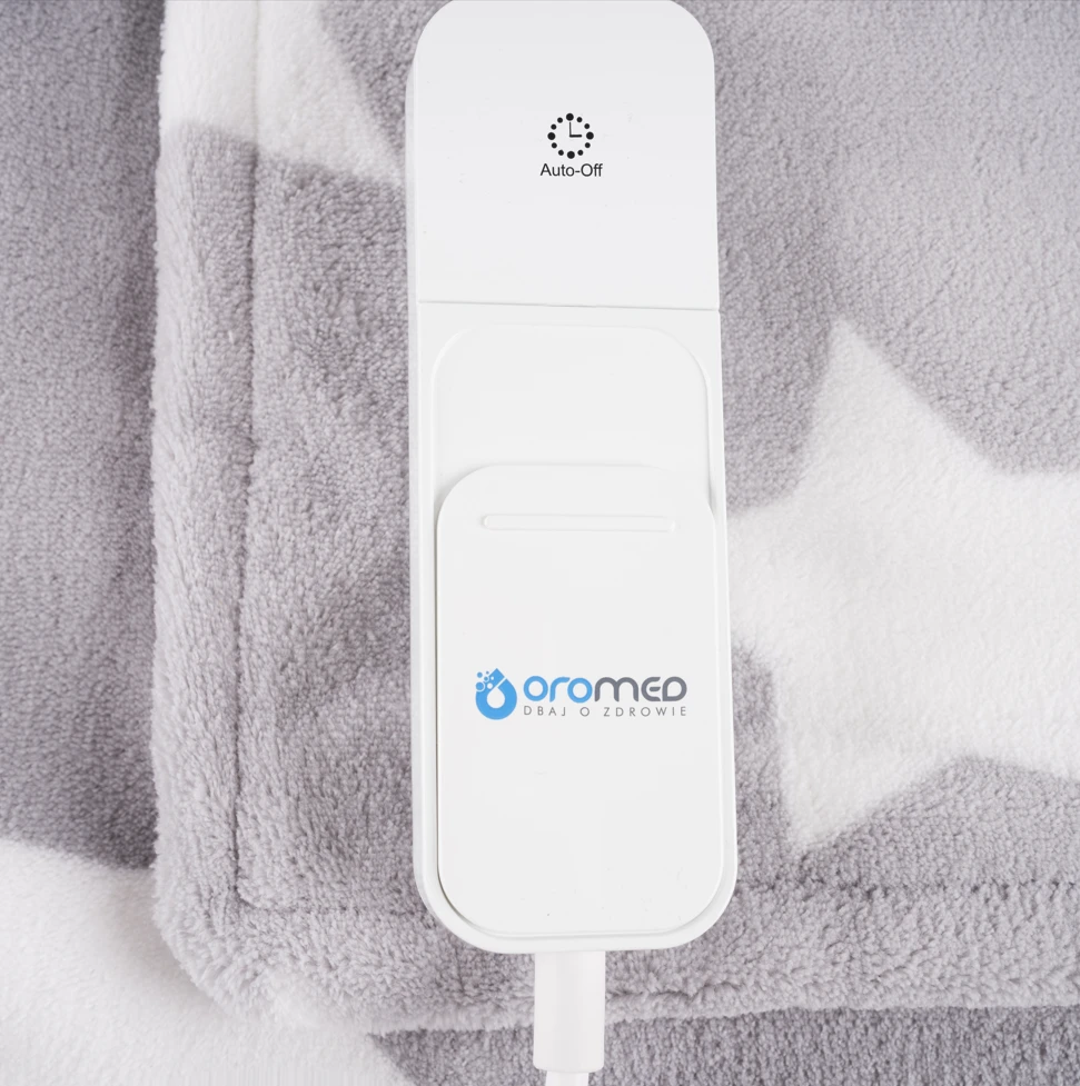Oro-med Elektrinė Antklodė - OROMED 120 W, 130 x 180 cm Fleece Balta/Pilka