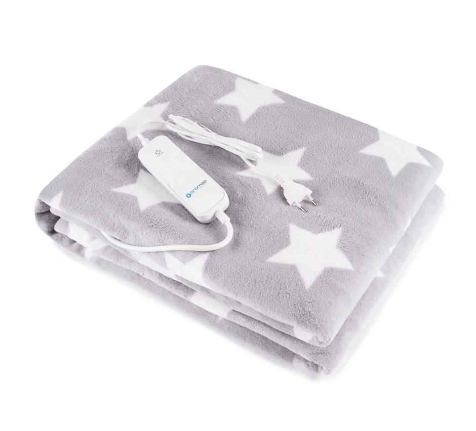 Oro-med Elektrinė Antklodė - OROMED 120 W, 130 x 180 cm Fleece Balta/Pilka