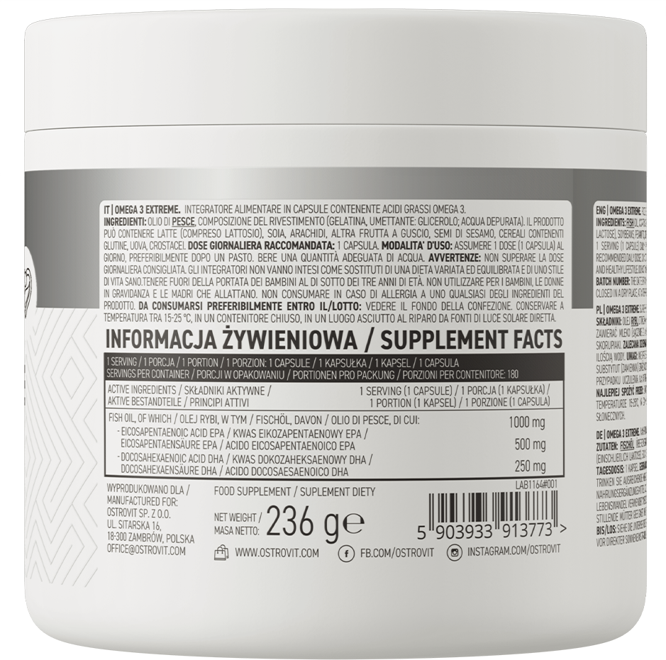 OstroVit Omega 3 Extreme – 180 kapsulių