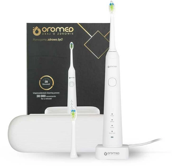 Oro-med Dantų Šepetėlis - ORO-SONIC PROFESSIONAL Baltas 45000 VPM Atspari Vandeniui