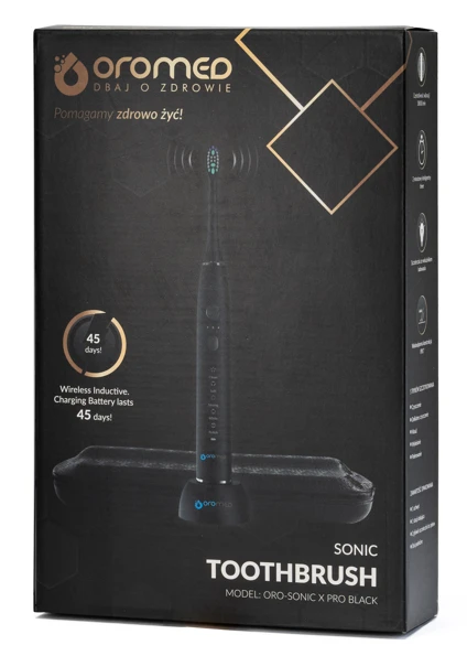 Elektrinis dantų šepetėlis Oromed Oro-Sonic X Pro, Juodas