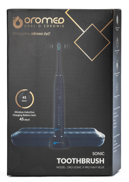 Elektrinis dantų šepetėlis Oromed Oro-Sonic X Pro, Tamsiai mėlynas