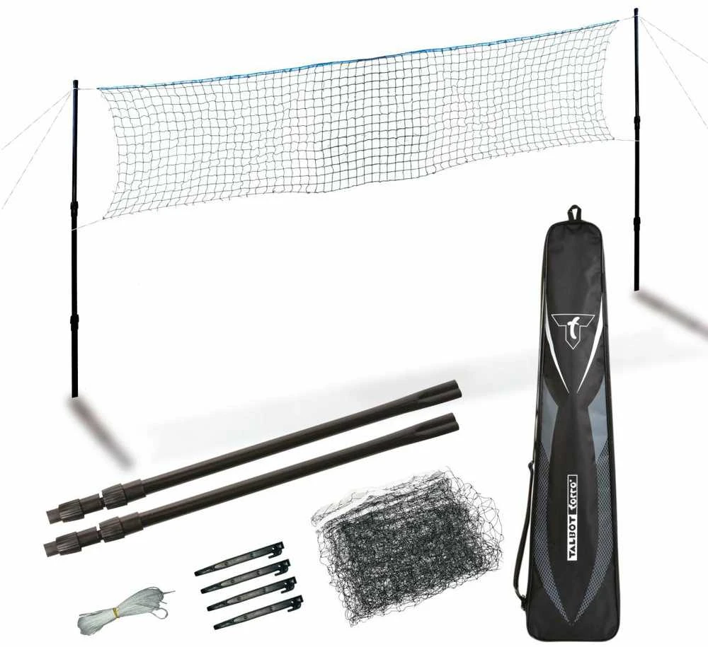 Badmintono atramų ir tinklo rinkinys su dėklu