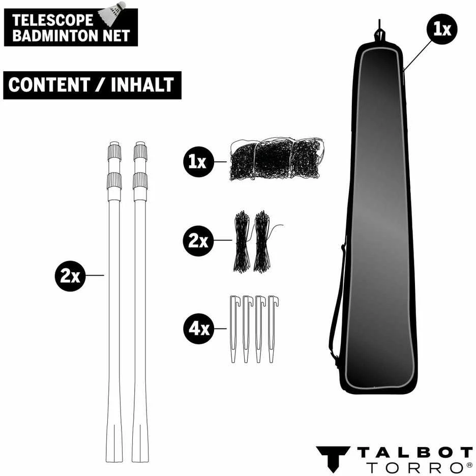 Badmintono tinklo rinkinys Talbot Torro 449599