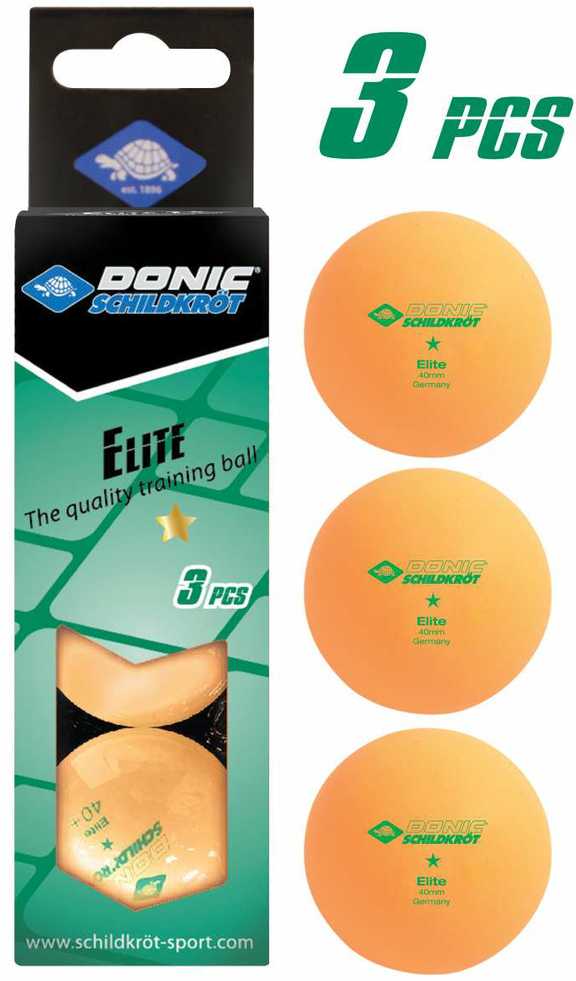 DONIC Elite stalo teniso kamuoliukai * Oranžiniai - 3 vnt.