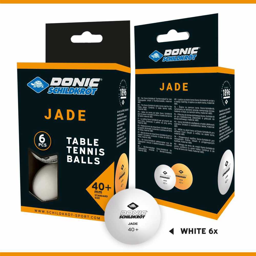 Ping teniso kamuoliukai Donic Jade 6 vnt balti