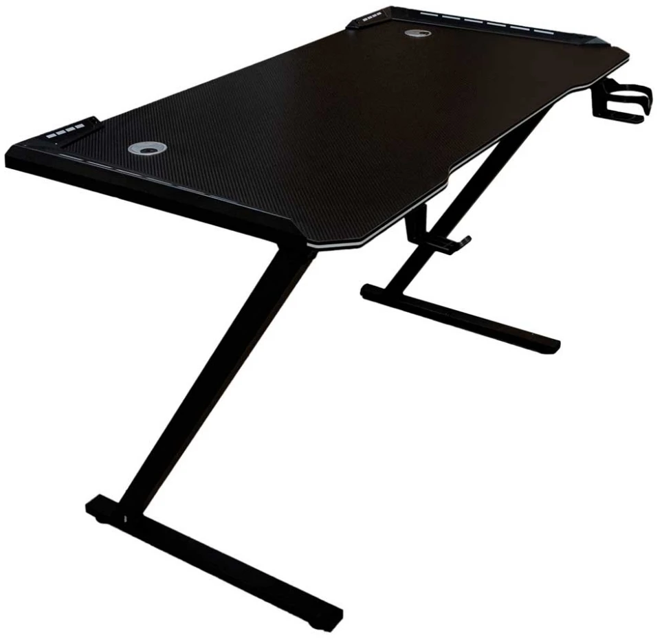 Kompiuterio stalas Gaming RGB KX2639 (120x60 cm, Juodas)