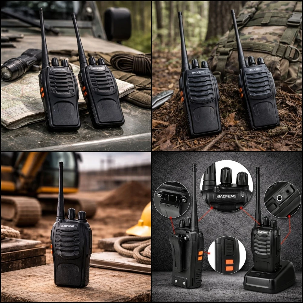 Racijos 2 vnt. „baofeng bf-888s“ trumpojo nuotolio ryšio radio aparatų rinkinys, didelis veikimo nuotolis iki 8 km, 1500 mah