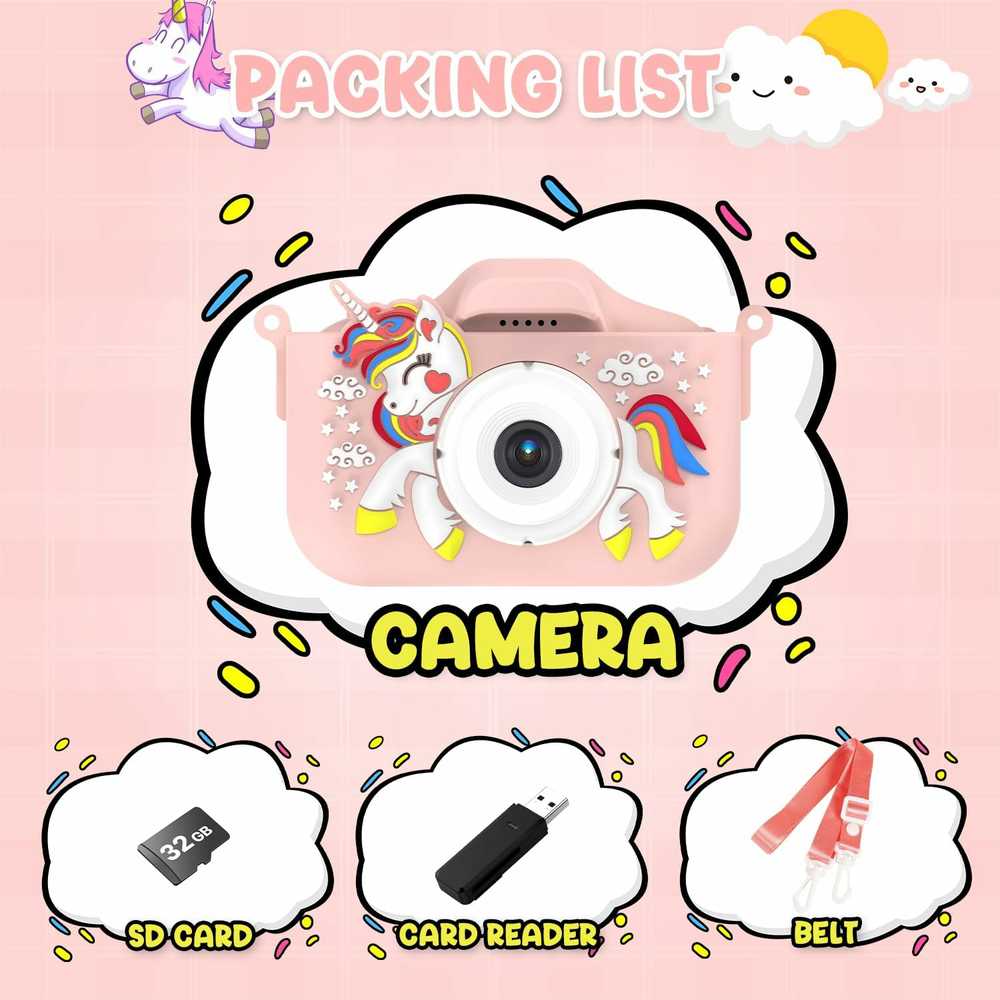 Vaikiškas fotoaparatas VF5 Rožinė Unicorn