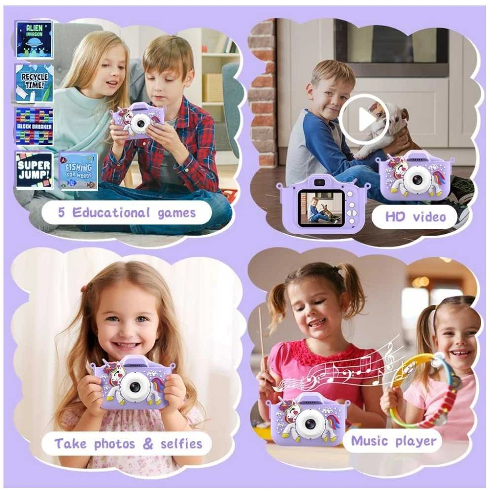 Vaikiškas fotoaparatas VF5 Violetinė Unicorn