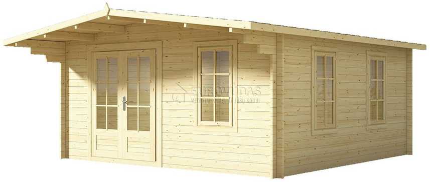 Eurovudas Medinis sodo namelis Milano 3x4m, 44mm