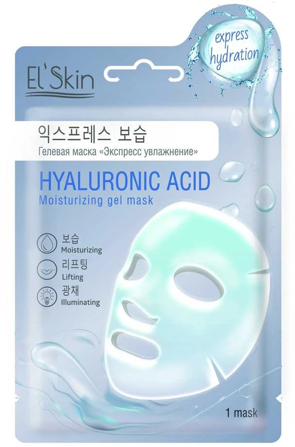 Adwin Korea Corporation Gelio veido kaukė su hialurono rūgštimi El‘Skin „Express hydration“, 1 vnt.