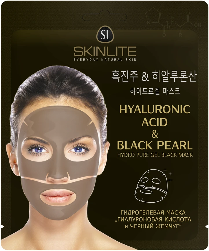Adwin Korea Corporation Hidrogelio veido kaukė Skinlite "Hyaluronic Acid &amp; Juodas Pearl", 1 vnt.