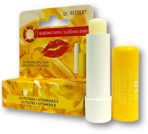 Dr Retter Ec Apsauginis lūpų balzamas su UVA/UVB filtru ir Vitaminu E Gelbėjimo ratas®, 5g.