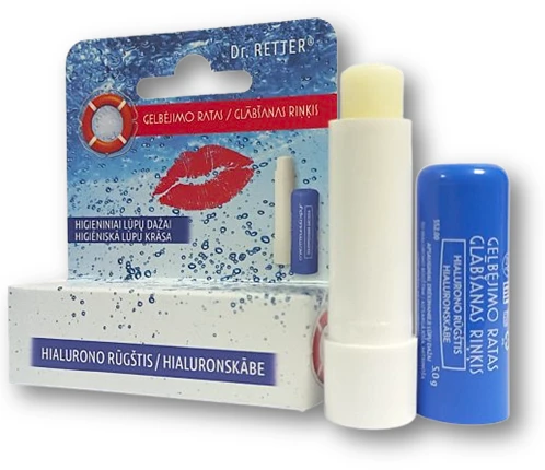 Dr Retter Ec Drėkinamasis higieninis lūpų balzamas su Hialurono rūgštimi Gelbėjimo ratas®, 5g.