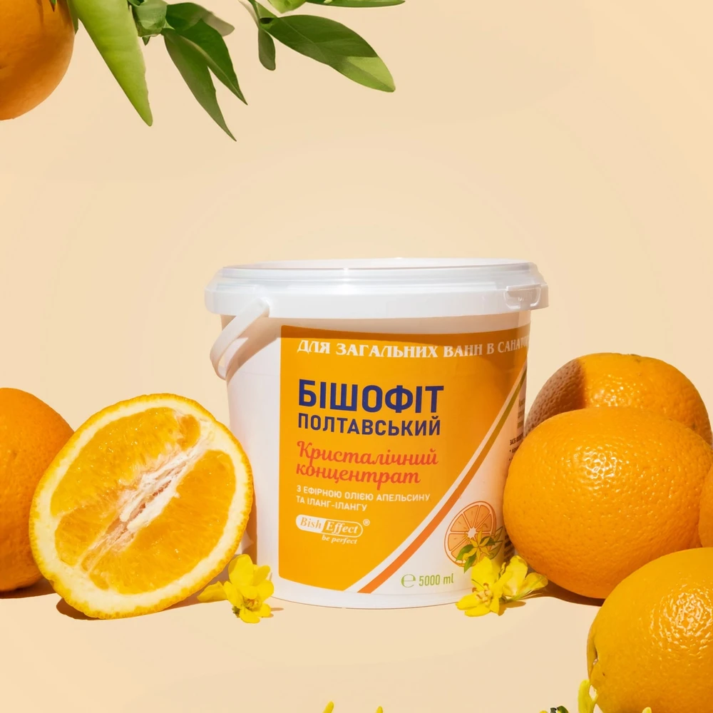 Žardin Kosmetik Kristalinis vonios koncentratas Poltavos Bišofitas su apelsinų ir ilang-ilang eteriniais aliejais, 1000 ml