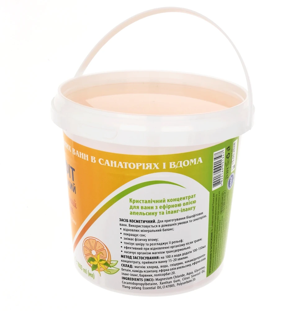 Žardin Kosmetik Kristalinis vonios koncentratas Poltavos Bišofitas su apelsinų ir ilang-ilang eteriniais aliejais, 1000 ml