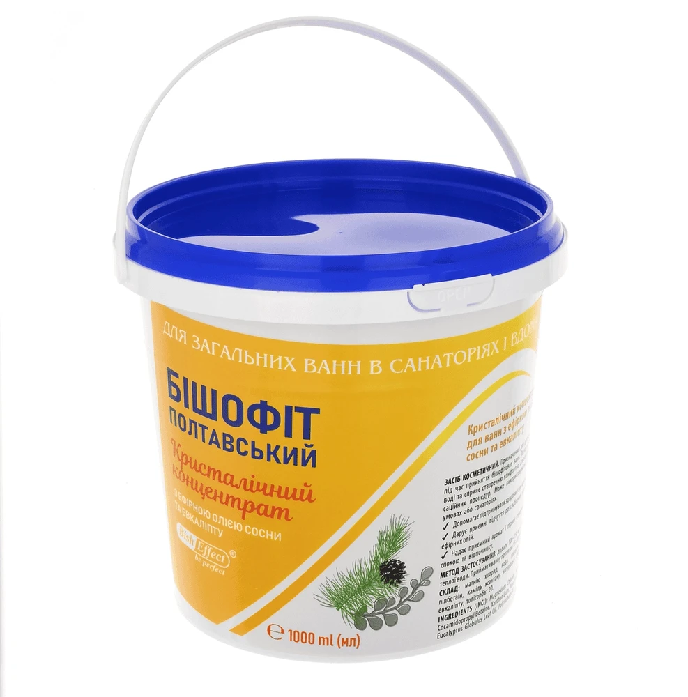 Žardin Kosmetik Kristalinis vonios koncentratas Poltavos Bišofitas su pušų ir eukaliptų eteriniais aliejais, 1000 ml