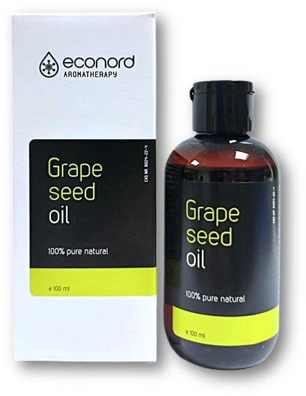 Pagaminta ES pagal Baltkontrakt užsakymą Vynuogių kauliukų aliejus Econord, 100ml