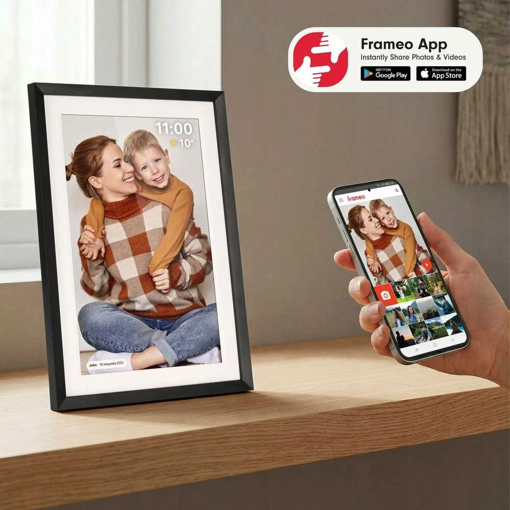 10.1" jutiklinis skaitmeninis nuotraukų rėmelis su apšvietimu