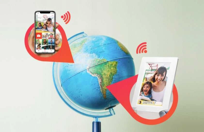 10.1" rožinis skaitmeninis nuotraukų rėmelis su WiFi