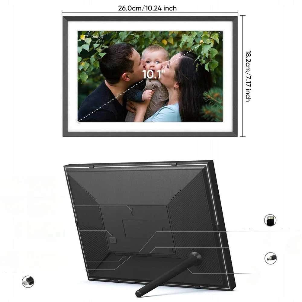 10.1" WiFi IPS jutiklinis nuotraukų rėmelis 32GB