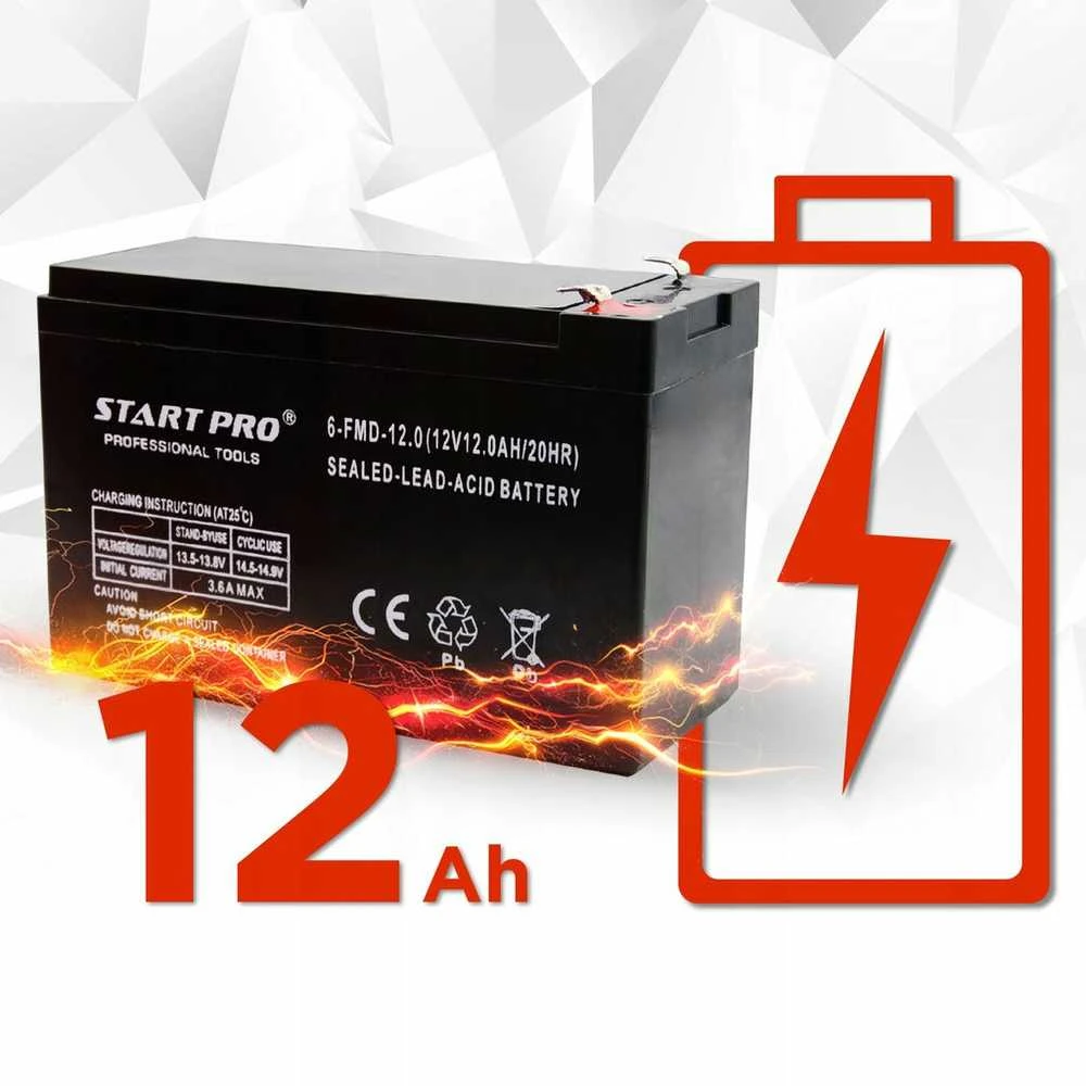 12L elektrinis sodo purkštuvas su akumuliatoriumi ir antgaliais