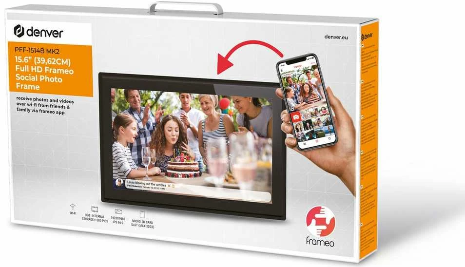 15.6" skaitmeninis jutiklinis nuotraukų rėmelis