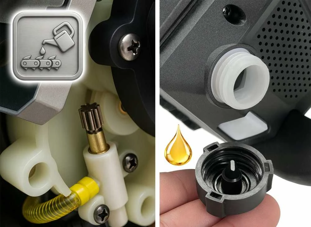 Akumuliatorinis elektrinis grandininis pjūklas 40 cm su 2x 4Ah baterijomis