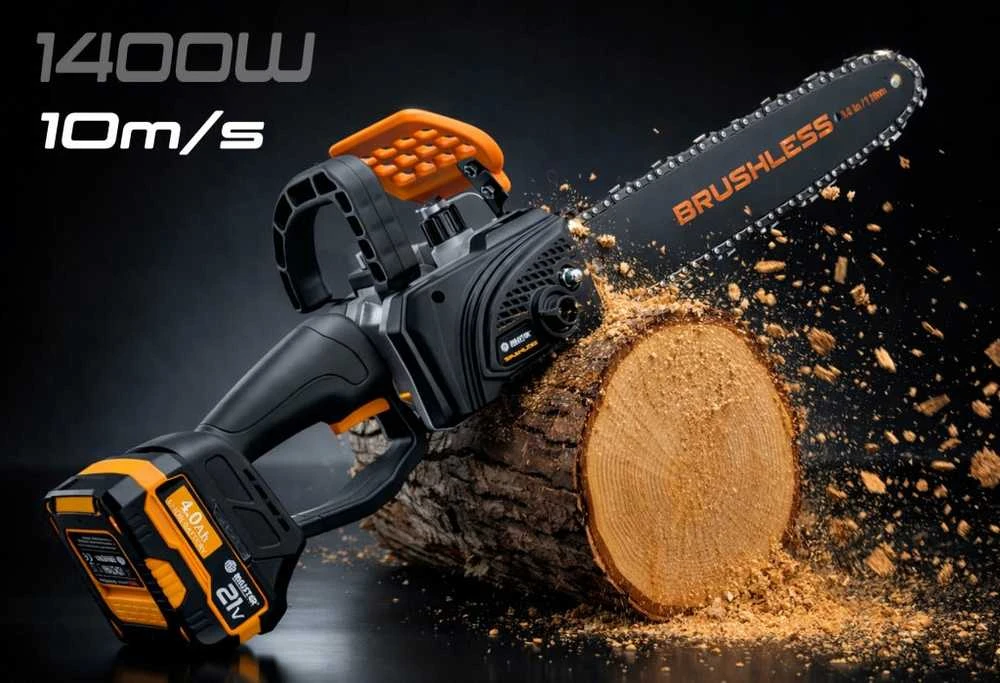 Akumuliatorinis elektrinis grandininis pjūklas 2x 4Ah Majster PRO