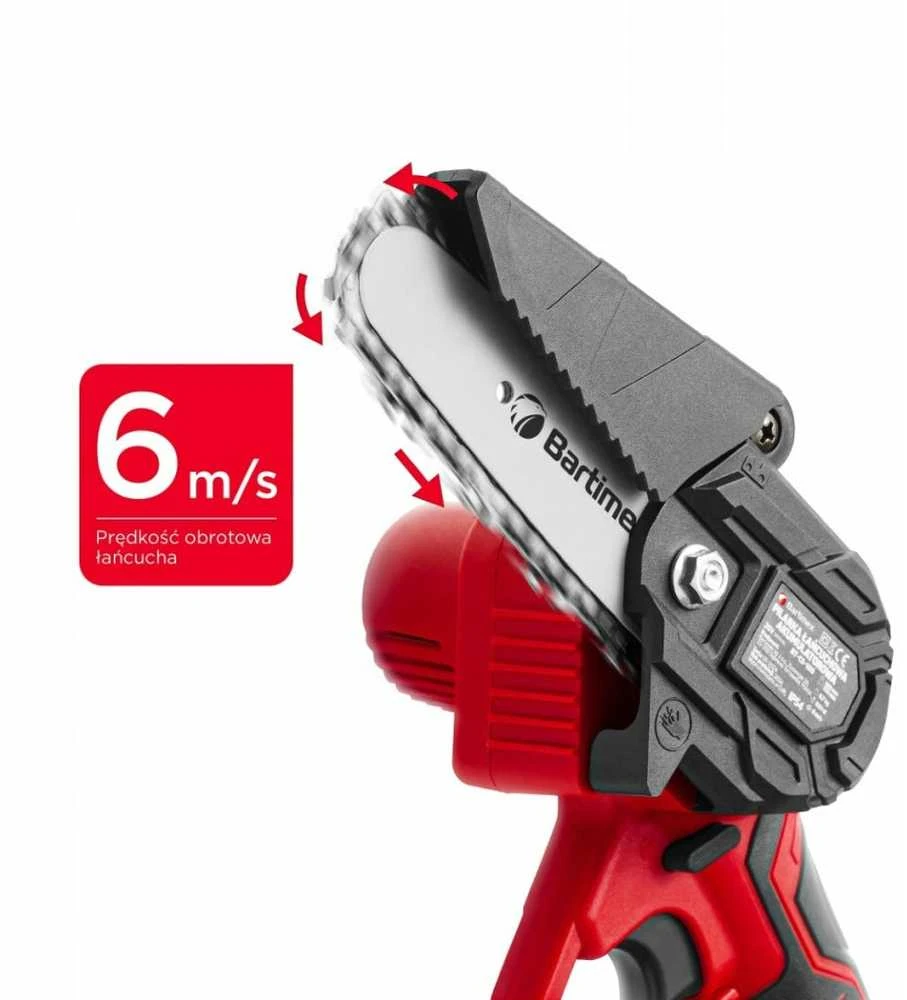 Akumuliatorinis mini grandininis pjūklas 20V 800W su 2x 2.0Ah baterijomis
