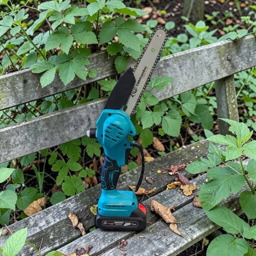 Akumuliatorinis mini grandininis pjūklas su automatiniu tepimu