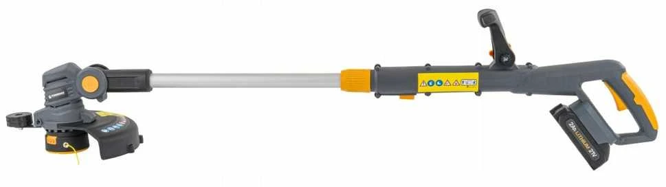 Akumuliatorinis trimeris 21V su 2x 2Ah ir ilgio reguliavimu