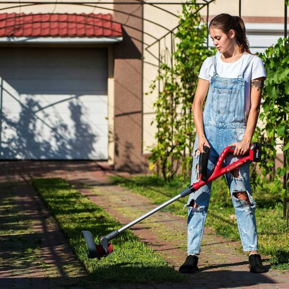 Akumuliatorinis trimeris su priedais sodui
