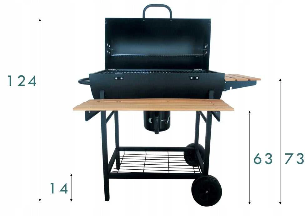 Didelė BBQ anglies kepsninė ant ratukų