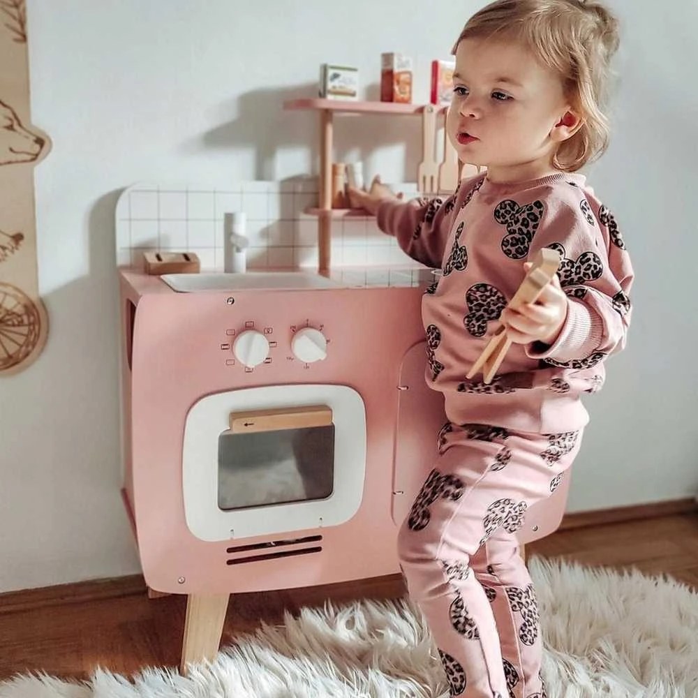 Didelė medinė vaikų virtuvėlė su aksesuarais