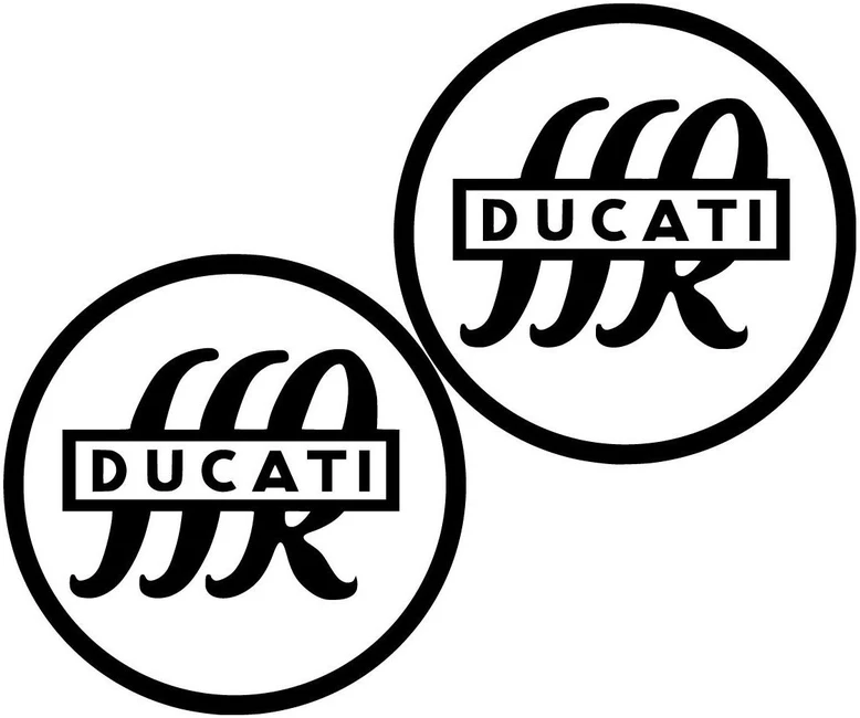 Ducati Stickers Motociklo logotipo lipdukai Ducati Logo Symbol Minimal, šalmui skirto dizaino, 2 vnt.